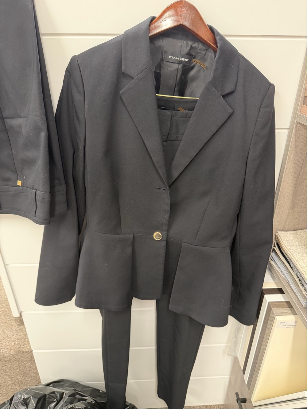 Ivanka Trump Black Tailored Peplum Blazer and pant suit